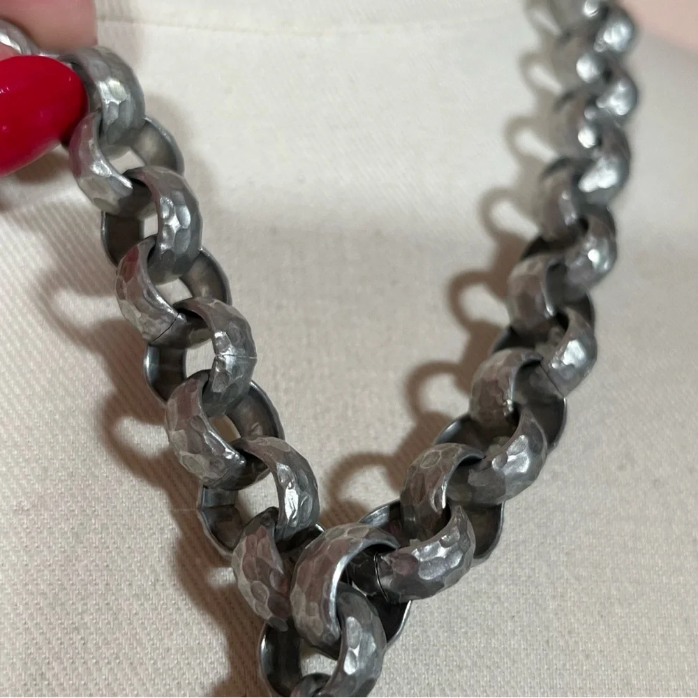 Vintage Antique Art deco Victorian Festival Silver Goth Medieval Goth necklace - Picture 9 of 16